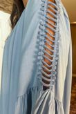 Made in Italy Menorcan Crochet Shoulder Dress Denim